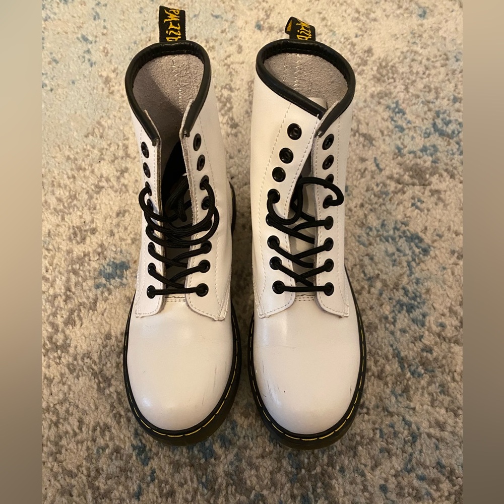 White Doc Martens boots